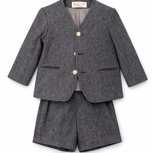 Vintage Imp Originals Boys Wool Suit Gray Size 5 Jacket Shorts Set EUC